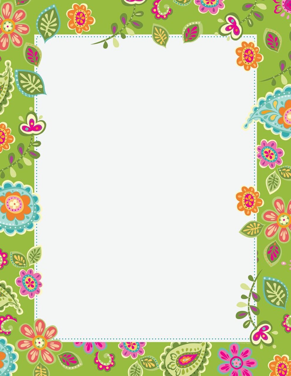 Great Papers! Paisley Flowers Stationery Letterhead, Invitations and Announcements, Printer Friendly, 8.5"x11", 80 Pack